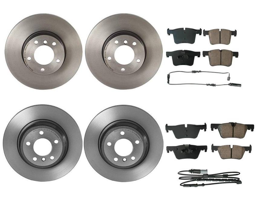 BMW Disc Brake Pad and Rotor Kit - Front and Rear (312mm/330mm) (Ceramic) (EURO) 34216873093 - Akebono Euro Ultra-Premium 4122664KIT